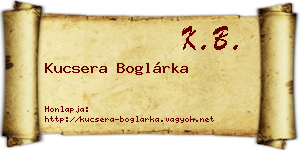 Kucsera Boglárka névjegykártya