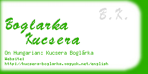 boglarka kucsera business card